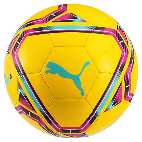 Puma Unisex's teamFINAL 21.6 MS Football/Soccer Ball, Vibrant Yellow-Magenta-Spectra Green Black White, 5