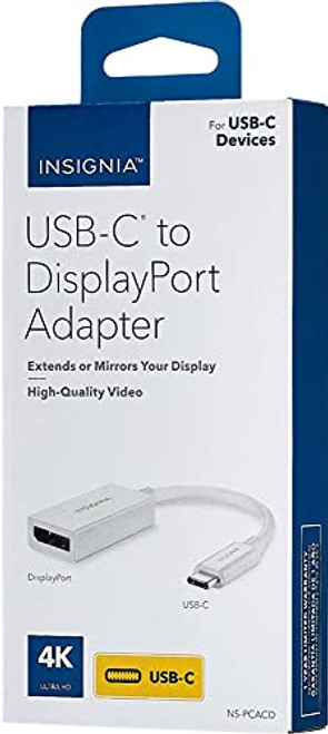 Insignia USB-C to DisplayPort Adapter - White - Model: NS-PCACD Insignia USB-C to DisplayPort Adapter - White - Model: NS-PCACD
