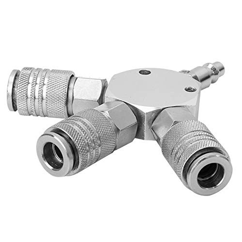 Davitu Electrical Equipments Supplies - 3 Ways Air Hose Manifold Quick Coupler Connector Adapter Splitter 1/4'' F-NPT Pneumatic fittings Electrical Cable Connectors Hot