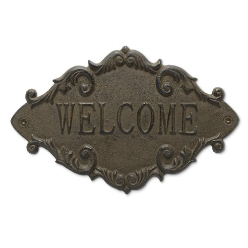 Abbott Collection Cast Iron "Welcome" Sign, Brown