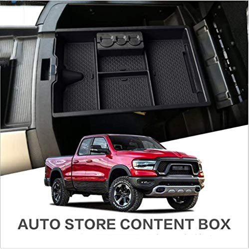 SLONG for Dodge RAM 1500 2009-2018 Center Console Organizer Replaces Storage Box Container Armrest Box Secondary Tray Insert Pallet Black