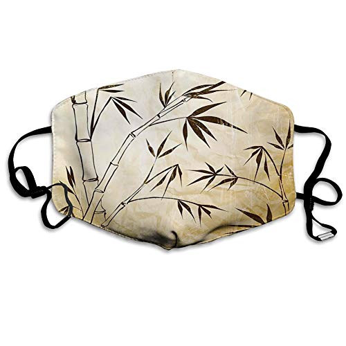 Windproof Activated Carbon mask,Gradient Bamboo Leaves Flexibility Complex Root Structure Stable Travelers Image,Facial decorations for adults?M-