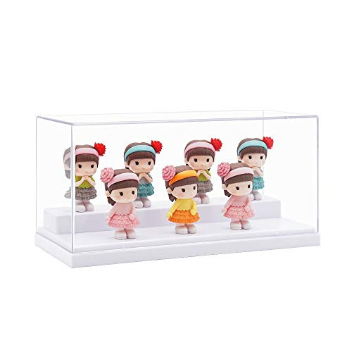 Tingacraft Acrylic Display Case -7.6 x 3.3 x 3.3 inch- for Collectibles -White-, No Assembly Required