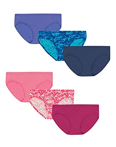 Hanes Women's Cotton Stretch Bikini with ComfortSoft Waistband 6-Pack, Assorted, 6