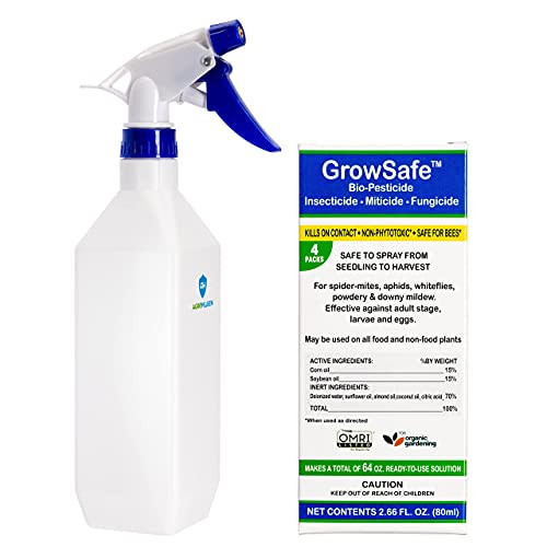 AgroMagen, GrowSafe Bio-Pesticide, Organic Natural Miticide, Fungicide and Insecticide, Non-Toxic, Concentrate -Ready-to-Use Kit-