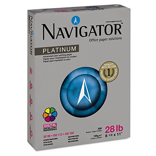 Navigator NPL1128 Platinum Paper 99 Brightness 28lb 8-1/2 x 11 White 500 Sheets/Ream