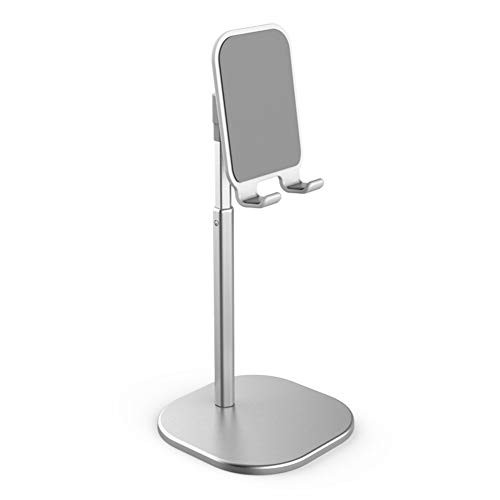 Aro Lora Cell Phone Stand, Angle Height Adjustable Stable Cell Phone Holder for Desk, Compatible with Mobile Phone/iPad/Kindle/Tablet, Sliver
