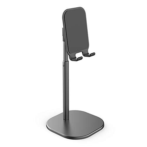Aro Lora Cell Phone Stand, Angle Height Adjustable Stable Cell Phone Holder for Desk, Compatible with Mobile Phone/iPad/Kindle/Tablet, Black