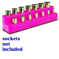 Mechanic's Time Savers MTS1482 Drive Socket Holder (3/8" 14 Hole Hot Pink Impact)