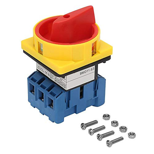 Taidda Load Circuit Breaker Switch, Load Circuit Breaker Switch Compact Mini Stable 40A/63A Load Circuit Breaker Switch 3-Pole 2-Position Spin Cam OnOff Power Switch-2-