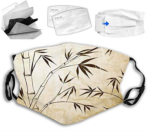 Fashion Comfortable Windproof mask,Gradient Bamboo Leaves Flexibility Complex Root Structure Stable Travelers Image,Printed Facial decorations for Unisex