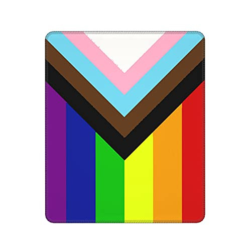 Progress Pride Rainbow Flag Veterans Day Mouse Pad Non-Slip Mouse Mat for Computers Laptop,Game Players, Office, Study