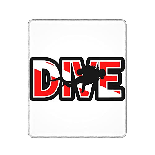 Scuba Diver Dive Down Flag Dive Mouse Pad Rectangle Mouse Pad for Computers Laptop,Game Players, Office, Study