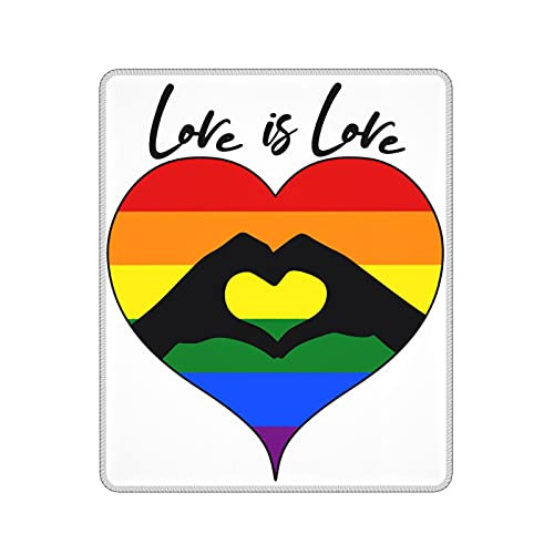 Rainbow Gay Pride Flag Printed Love is Love Mouse Pad Home Decor Mouse Pads for Computers Laptop,Game Players, Office, Study