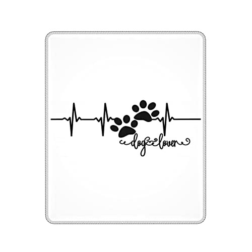 Paw Print Heartbeat Mouse Pad Unique Printed Mouse Pads for Computers Laptop,Game Players, Office, Study