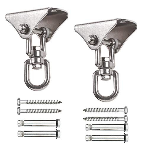 RedSwing Heavy Duty Swing Hangers Set 1000LB Capacity, Antirust Stainless Steel 304 Swing Hooks, Swivel Hooks 360 Rotate, 4 Screws for Concrete Wooden, Swing Sets Yoga Hammock Chair Sandbag, Set of 2 RedSwing Heavy Duty Swing Hangers Set 1000LB Capacity, Antirust Stainless Steel 304 Swing Hooks, Swivel Hooks 360 Rotate, 4 Screws for Concrete Wooden, Swing Sets Yoga Hammock Chair Sandbag, Set of 2