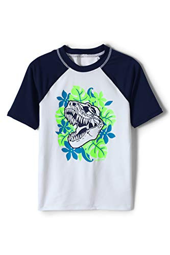 Lands' End B SS Graphic Rash Guard Dino Skull Kids X-Small