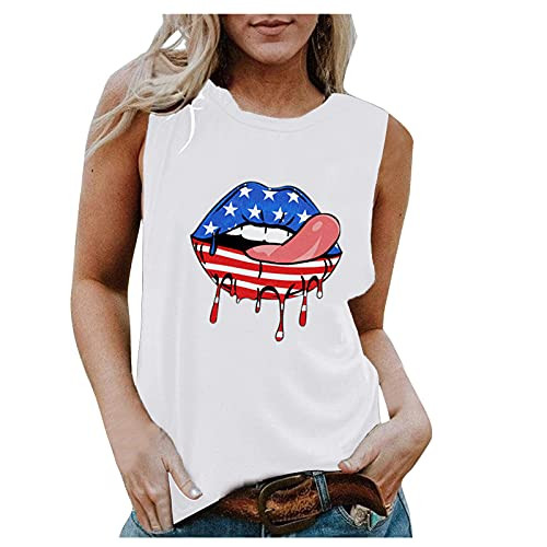 HHoo88 Womens Tank Tops Summer Sleeveless T-Shirt American Flag Print Shirts 4th of July Patriotic Stars Stripes Tops Tee HHoo88 Womens Tank Tops Summer Sleeveless T-Shirt American Flag Print Shirts 4th of July Patriotic Stars Stripes Tops Tee