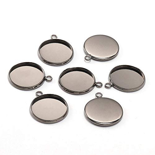 20pcs/lot 12mm Round Cabochon Base Tray Bezels Blank Setting Supplies for Jewelry Making Findings DIY Making Necklace Bracelet Pendant -Gun Black, 12mm-0.47 inch-- 20pcs/lot 12mm Round Cabochon Base Tray Bezels Blank Setting Supplies for Jewelry Making Findings DIY Making Necklace Bracelet Pendant -Gun Black, 12mm-0.47 inch--