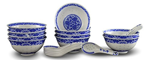 10 Pcs Fine Porcelain Blue and White Rice Pattern Bowls, Cereal Bowls, Rice Bowls with Free 10 Porcelain Spoons Jingdezhen China Soup Bowl, Fruit Bowl Set 10 Pcs Fine Porcelain Blue and White Rice Pattern Bowls, Cereal Bowls, Rice Bowls with Free 10 Porcelain Spoons Jingdezhen China Soup Bowl, Fruit Bowl Set