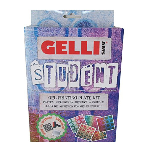 GEL PRINTING STUDENT PLATE KIT by Gelli Arts | Print gelly press, Kit includes 5X5 plate - paint roller and 2 geometric stencils