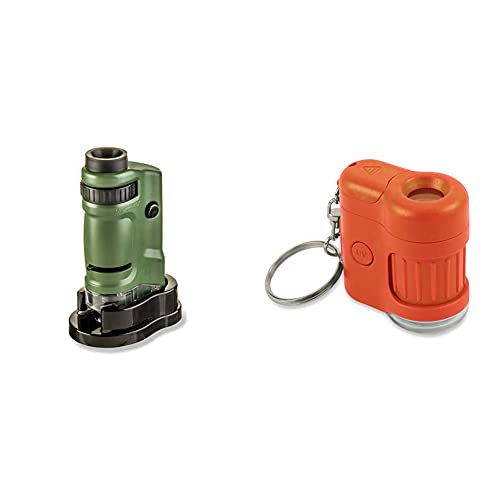 Carson MicroBrite 20x-40x LED Lighted Pocket Microscope for Learning, Education and Exploring  and  MicroMini 20x LED Lighted Pocket Microscope with Built-in UV and LED Flashlight - Orange