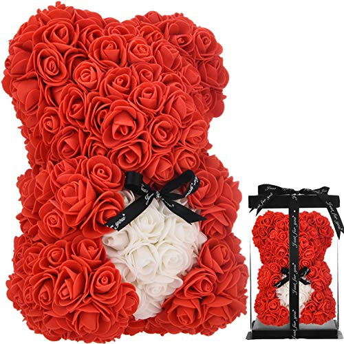 Rose Bear Teddy Bear Best Women Gifts for mom Gifts Girlfriend Birthday Gifts Valentines Anniversary Mothers Day Unique Ideas Gifts for Her, Rose Teddy Bear Flower Bear Artificial Roses Flowers -red- Rose Bear Teddy Bear Best Women Gifts for mom Gifts Girlfriend Birthday Gifts Valentines Anniversary Mothers Day Unique Ideas Gifts for Her, Rose Teddy Bear Flower Bear Artificial Roses Flowers -red-