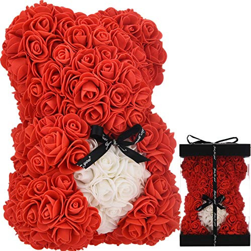 Rose bear rose teddy bear - women gifts for mom gifts unique girlfriend birthday gifts for her anniversary mothers Valentines Day fake roses flower bear rose Artificial rose - Rose Bear with Box -red- Rose bear rose teddy bear - women gifts for mom gifts unique girlfriend birthday gifts for her anniversary mothers Valentines Day fake roses flower bear rose Artificial rose - Rose Bear with Box -red-