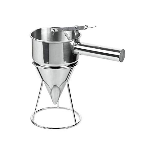 Stainless Steel Piston Funnel, Octopus Balls Tools with Rack, Batter Dispenser Cake Decorating Tool, Funnel Dispenser with Stand for Takoyaki and Baking Stainless Steel Piston Funnel, Octopus Balls Tools with Rack, Batter Dispenser Cake Decorating Tool, Funnel Dispenser with Stand for Takoyaki and Baking