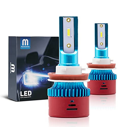 Monmonma H11/H8/H9 LED Headlight Bulbs, Low Beam/Fog Light, 6000K Bright White, Halogen Replacement, Quick Installation