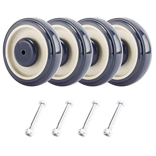 DasMarine 4 Pack Shopping Cart Wheel Replacement Kits Axle Bolt and Lock-nut are Included