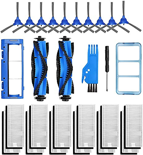 isinlive 26 Pack Replacement Part for eufy RoboVac 11S RoboVac 30 RoboVac 30C RoboVac 15C RoboVac 12 RoboVac 35C -12 Filters, 10 Side Brushes, 2 Rolling Brushes, 1 Pre Filter, 1 Rolling Brush Guard -