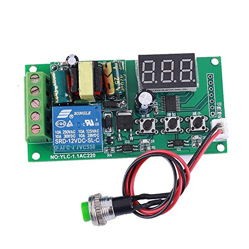 Timer Relay Switch Module, Time Delay Relay Controller Board LCD Display Timer Switch Trigger Module AC 110V 220V Button Control Switch