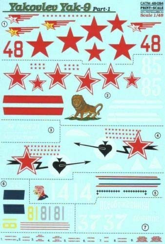 Print Scale 48-094 - 1/48 Decal for Yakovlev Yak-9k, Part 1