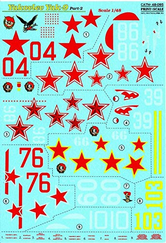 Print Scale 48-095 - 1/48 Decal for Yakovlev Yak-9k, Part 2