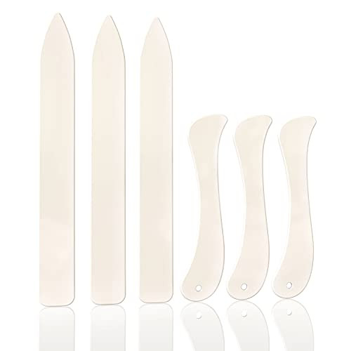 AQSXO Bone Folder Tool, Bone Paper Creaser Scoring, for DIY Handmade Leather Burnishing Bookbinding Cards and Paper Crafts, 6Pcs.