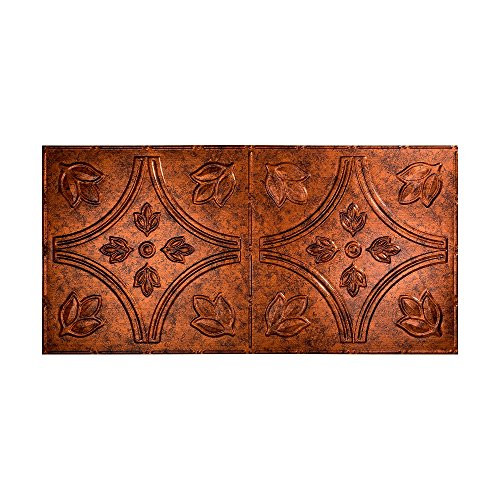 FASÄDE Easy Installation Traditional Style/Pattern #5 Moonstone Copper Glue Up Ceiling Tile/Ceiling Panel (One 2' x 4' Tile)