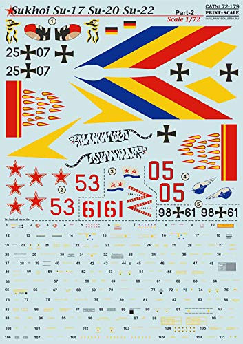 Print Scale 72-179 - 1/72 Decal for Sukhoi SU-17 SU-20 SU-22 Part-2 Aircraft