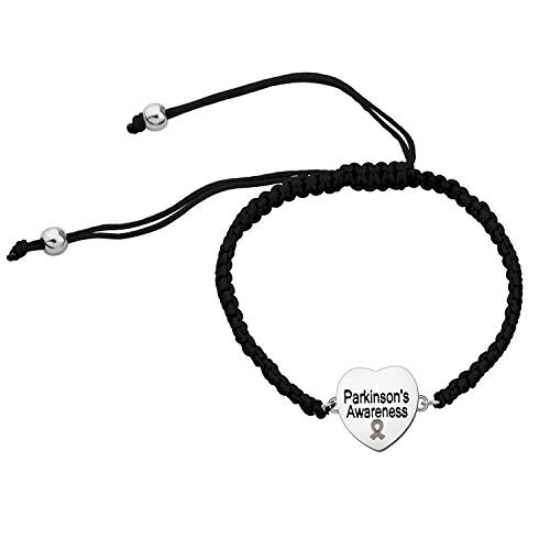 Parkinson's Awareness Grey Ribbon Adjustable Bracelet Parkinsons Awareness Gift Gray Awareness Parkinsons Survivor Jewelry -Parkinson BR-
