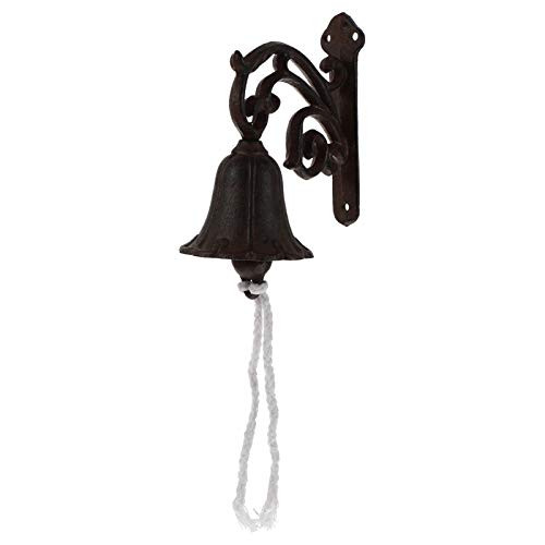 DOITOOL 1 Set Heavy Duty Cast Iron Wall Bell Rustic Style Aristocratic Manually Shaking Wall Hanging Doorbell Indoor Outdoor Wall Mounted Dinner Bell Classic Sculpture for Garden Patio Villa Cafe