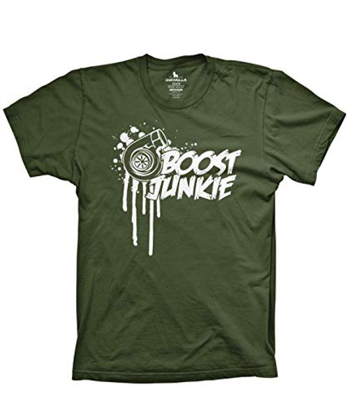 Guerrilla Tees Boost Junkie Shirt Funny JDM car and Racing Tshirts, Military Green, Large Guerrilla Tees Boost Junkie Shirt Funny JDM car and Racing Tshirts, Military Green, Large