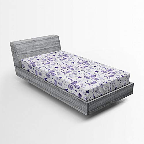 Ambesonne Nautical Fitted Sheet, Hand Drawn Boat Stars Flying Gulls Crescent Moon Shell Waves Girls Pattern, Soft Decorative Fabric Bedding All-Round Elastic Pocket, Twin Size, Purple Ambesonne Nautical Fitted Sheet, Hand Drawn Boat Stars Flying Gulls Crescent Moon Shell Waves Girls Pattern, Soft Decorative Fabric Bedding All-Round Elastic Pocket, Twin Size, Purple