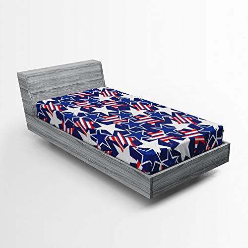 Ambesonne 4th of July Fitted Sheet, Stars and Stripes of Liberty and Freedom American Theme Pattern, Soft Decorative Fabric Bedding All-Round Elastic Pocket, Twin Size, Red White Ambesonne 4th of July Fitted Sheet, Stars and Stripes of Liberty and Freedom American Theme Pattern, Soft Decorative Fabric Bedding All-Round Elastic Pocket, Twin Size, Red White