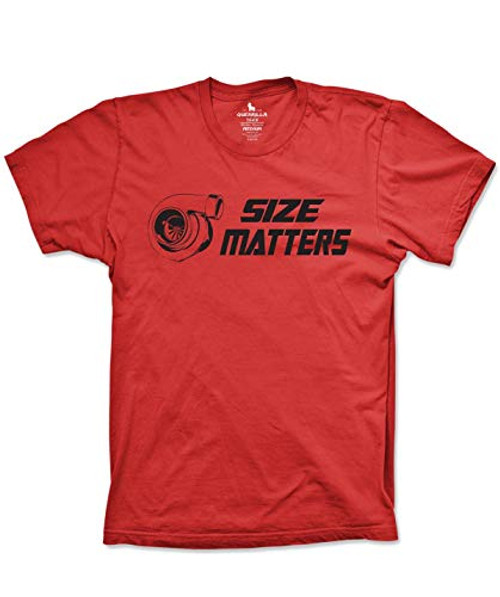 Guerrilla Tees Size Matters JDM Tshirt Turbocharger tee Boost Turbo Racing Shirt, Red, Large Guerrilla Tees Size Matters JDM Tshirt Turbocharger tee Boost Turbo Racing Shirt, Red, Large