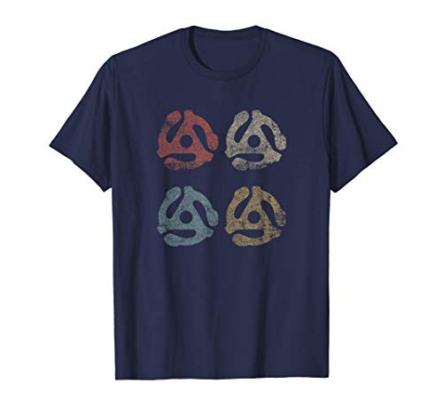 DJ Gift: 45 RPM Record Adapter Vintage distressed Turntable T-Shirt