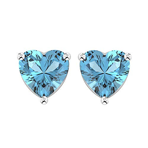 TISHAVI Natural Swiss Blue Topaz 6mm Hearts 925 Sterling Silver Stud Earrings for Women TISHAVI Natural Swiss Blue Topaz 6mm Hearts 925 Sterling Silver Stud Earrings for Women