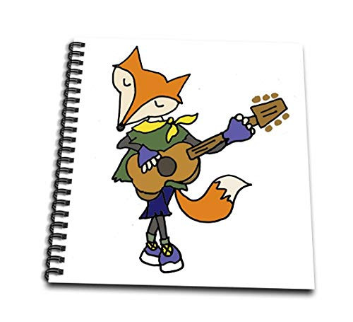 3dRose 3D Rose Funny Cool Red Fox Playing The Guitar - Drawing Book, 8 by 8-inch (db_245449_1) 8" x 8"