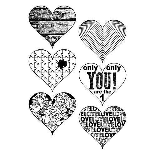 Efco Hearts 2 Stamp with 6 Parts, 11 x 8 x 2 cm