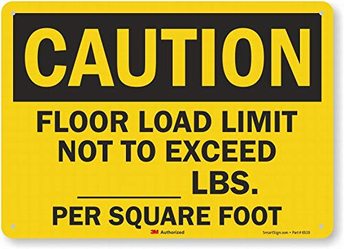 Ufcell Safety Signs Outdoor Wall Art Decor Caution Floor Load Limit NOT to Exceed- LBS. PER sq. ft. Warning Tin Metal Sign Notice Security Sign Street 8x12