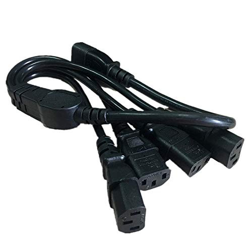 1 pcs IEC 320 C14 Male Plug to 4XC13 Female Y Type Splitter Power Cord C14 to 4 x C13 250V/10A